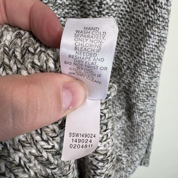 J Jill Pure Jill Cardigan Womens 2X Two Tone Marled Knit Tie 3/4 Kimono Sleeve - Picture 10 of 11